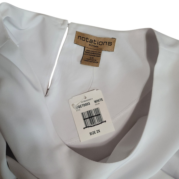Notations White Blouse Classic Design Size 2X - Picture 6 of 10